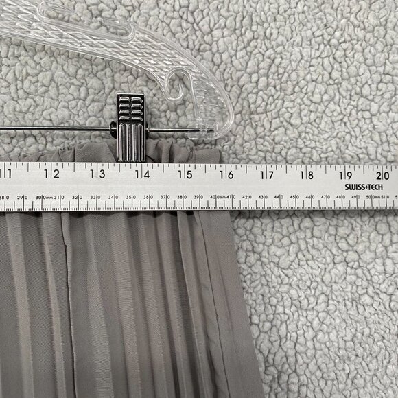 Justfab Skirt Womens Size XL Long Pleated Panel Grey Pull Op Elastic Waist Maxi - Picture 2 of 6